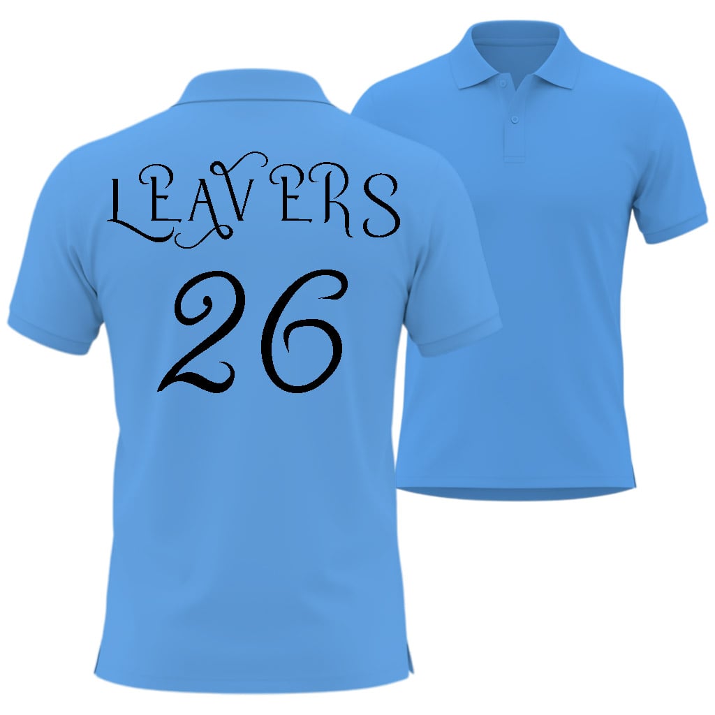 Sky Blue Polo T-shirts for Leavers -min