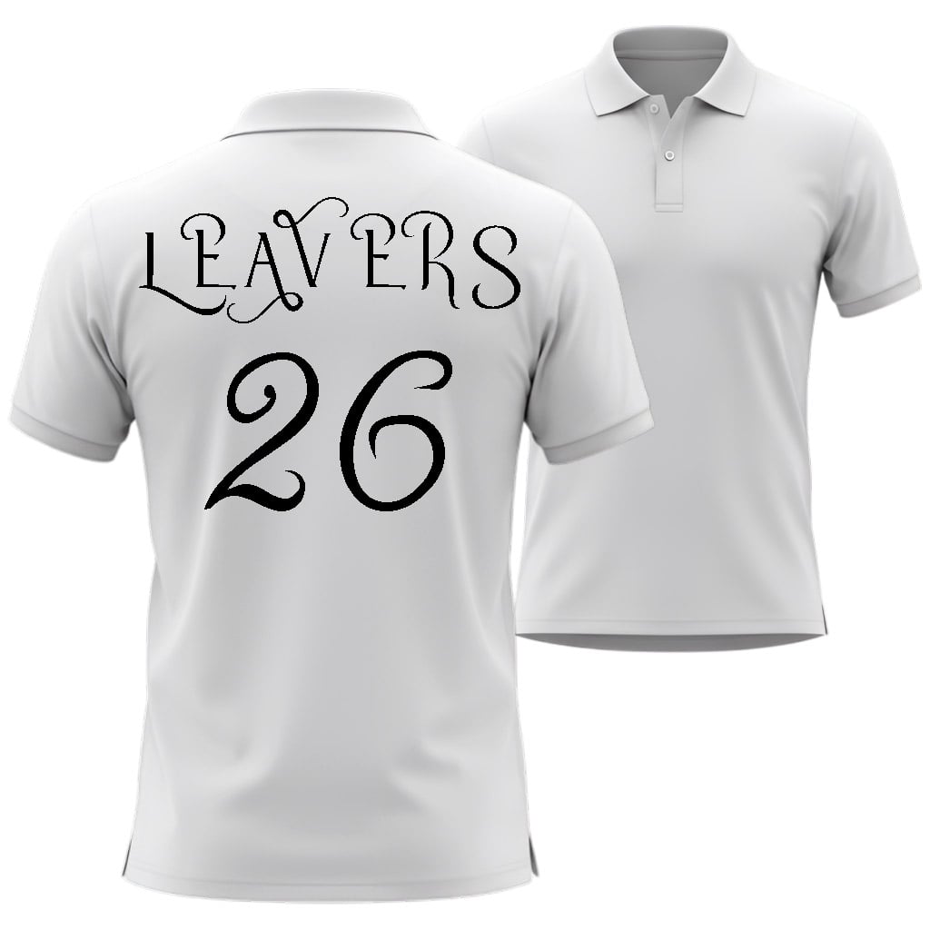 White Polo T-shirts for Leavers -min